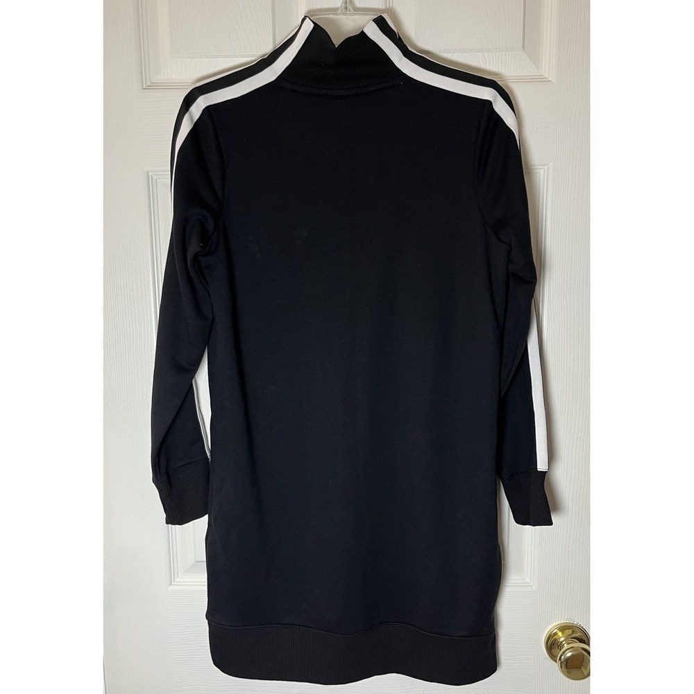 Athleta Crosstown Track Dress Womens XS Black Stripe Half Zip Midi Activewear - Picture 3 of 11